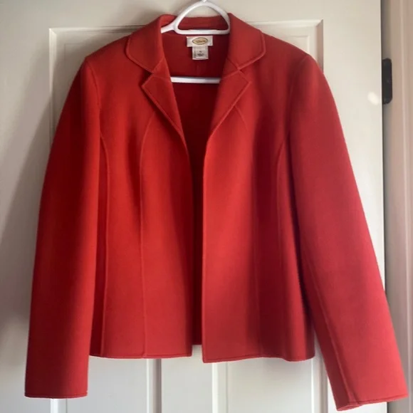 Orange shell style blazer. 100% wool size 12 - Picture 1 of 4